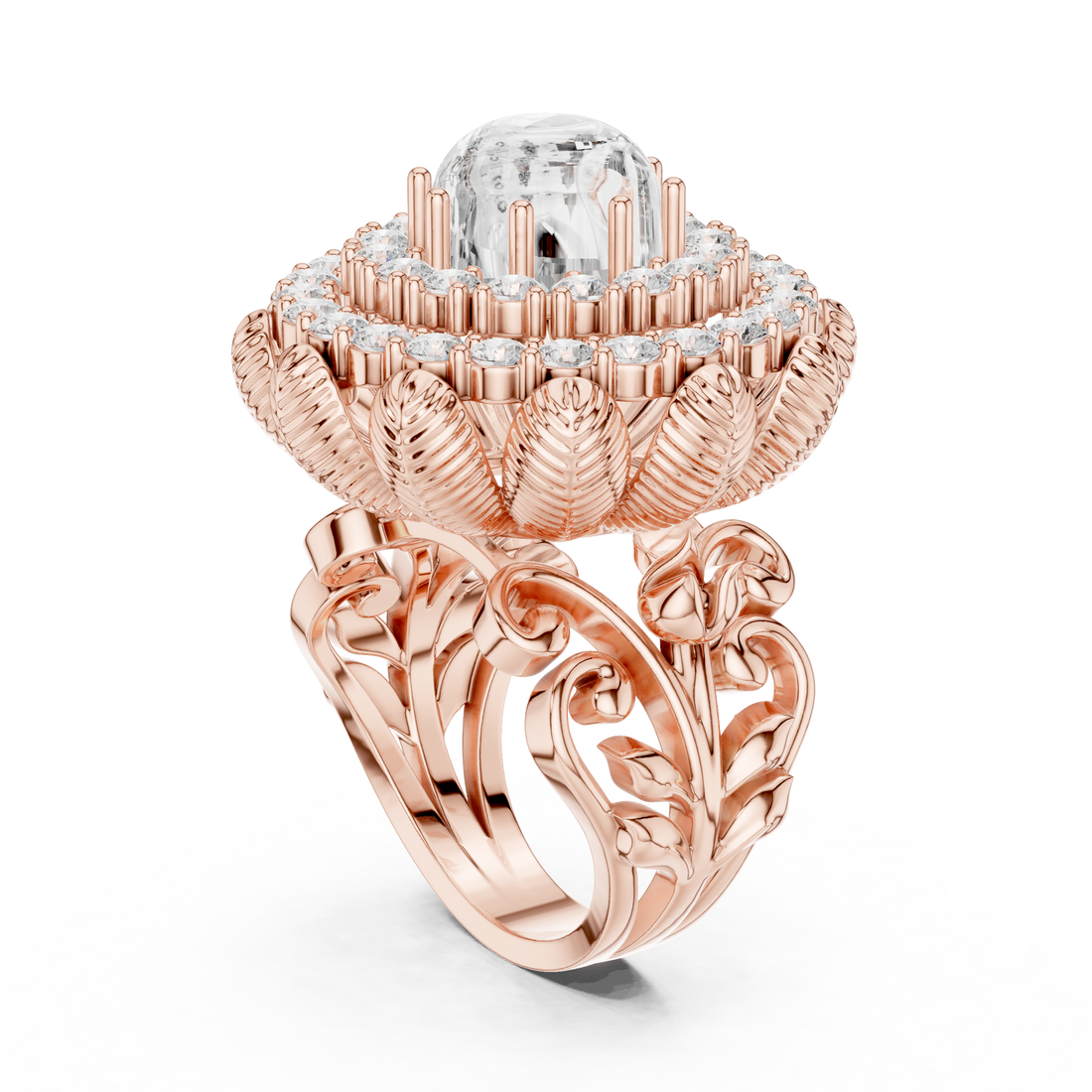 Bespoke Open Cuff Contemporary Lab Grown Diamond Ring