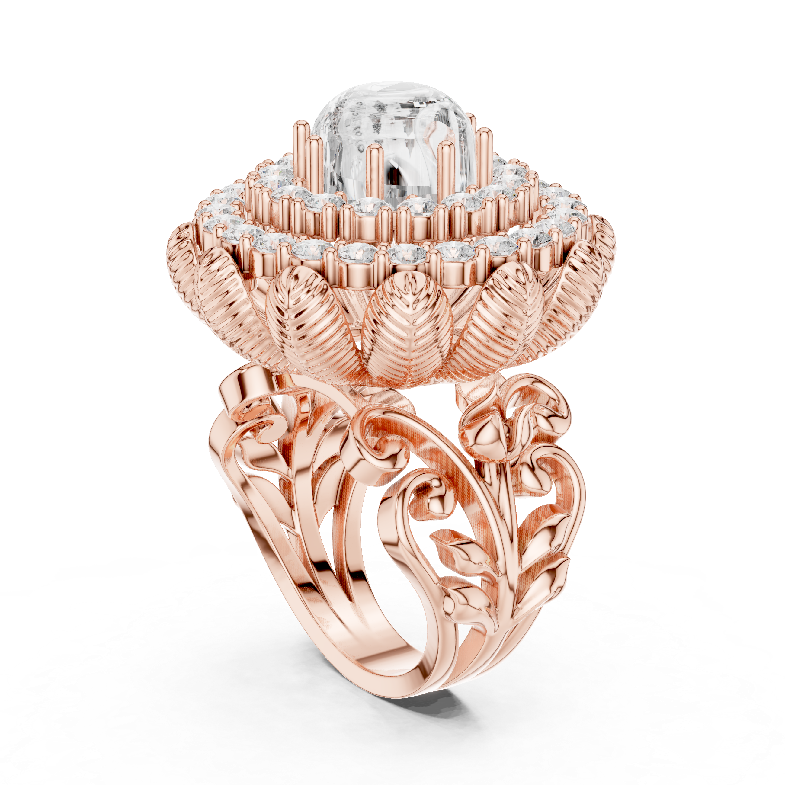 Bespoke Open Cuff Contemporary Lab Grown Diamond Ring