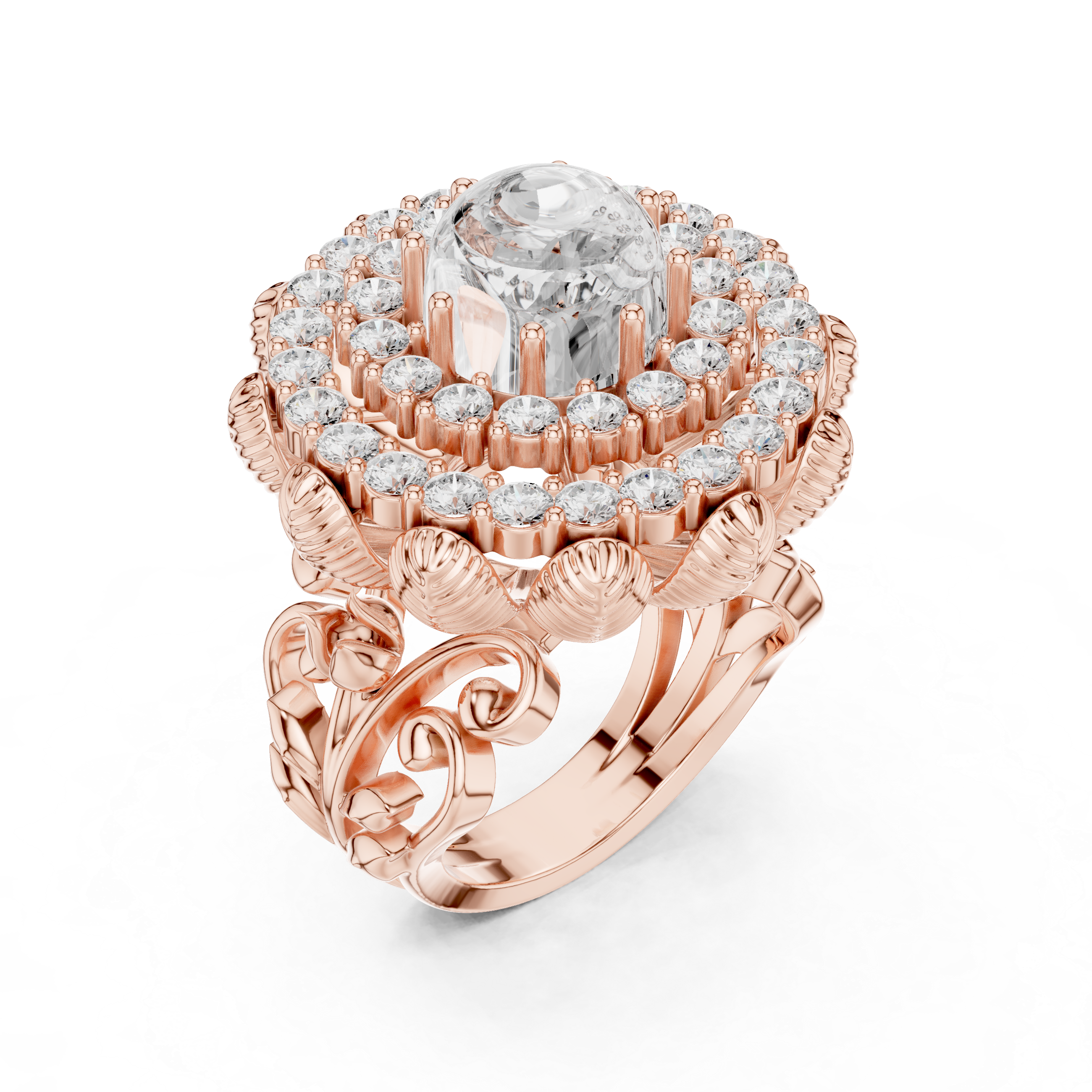 Bespoke Open Cuff Contemporary Lab Grown Diamond Ring