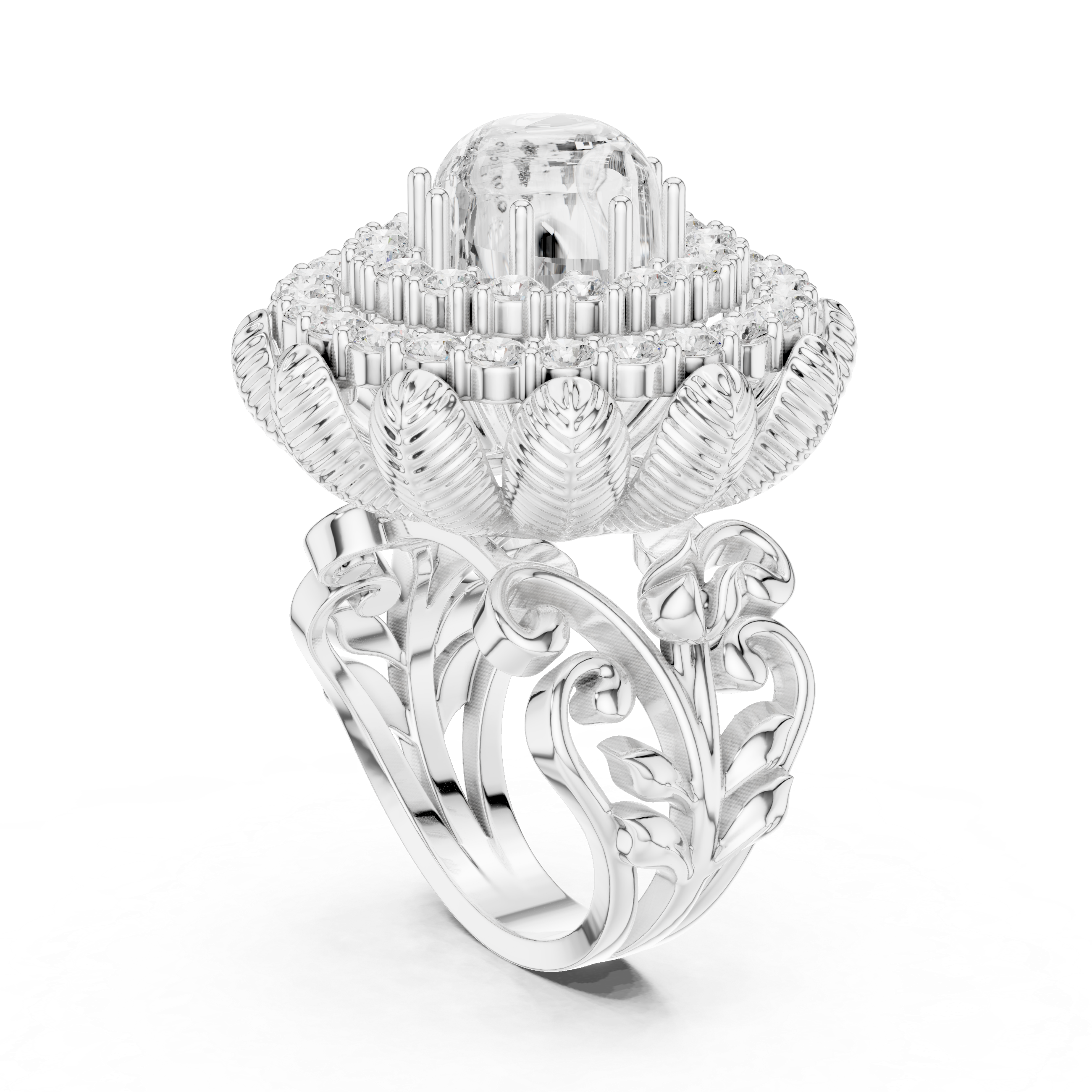 Bespoke Open Cuff Contemporary Lab Grown Diamond Ring