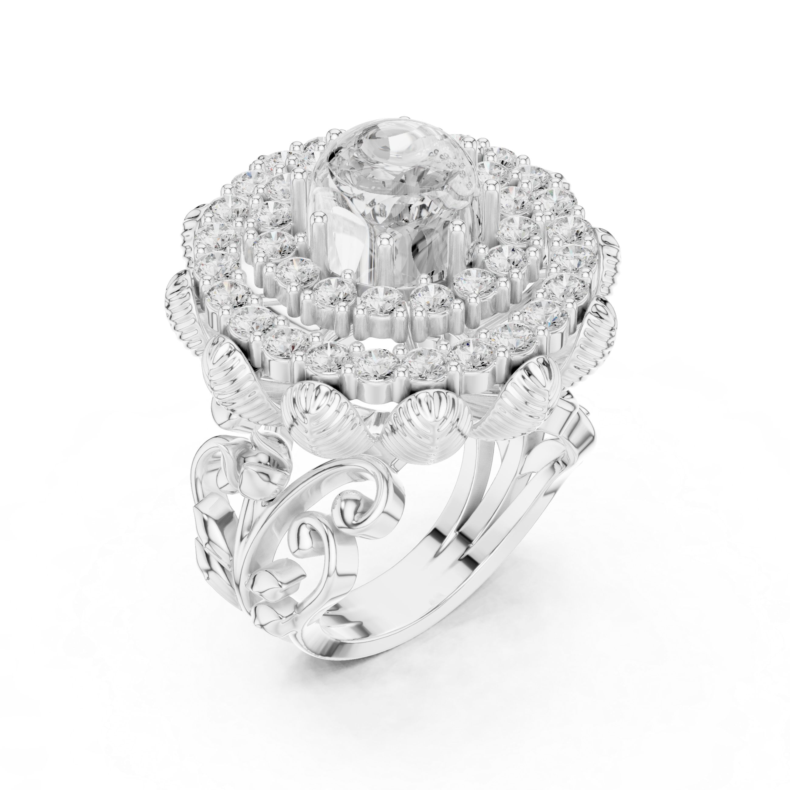 Bespoke Open Cuff Contemporary Lab Grown Diamond Ring
