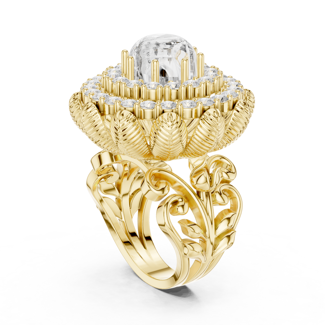 Bespoke Open Cuff Contemporary Lab Grown Diamond Ring