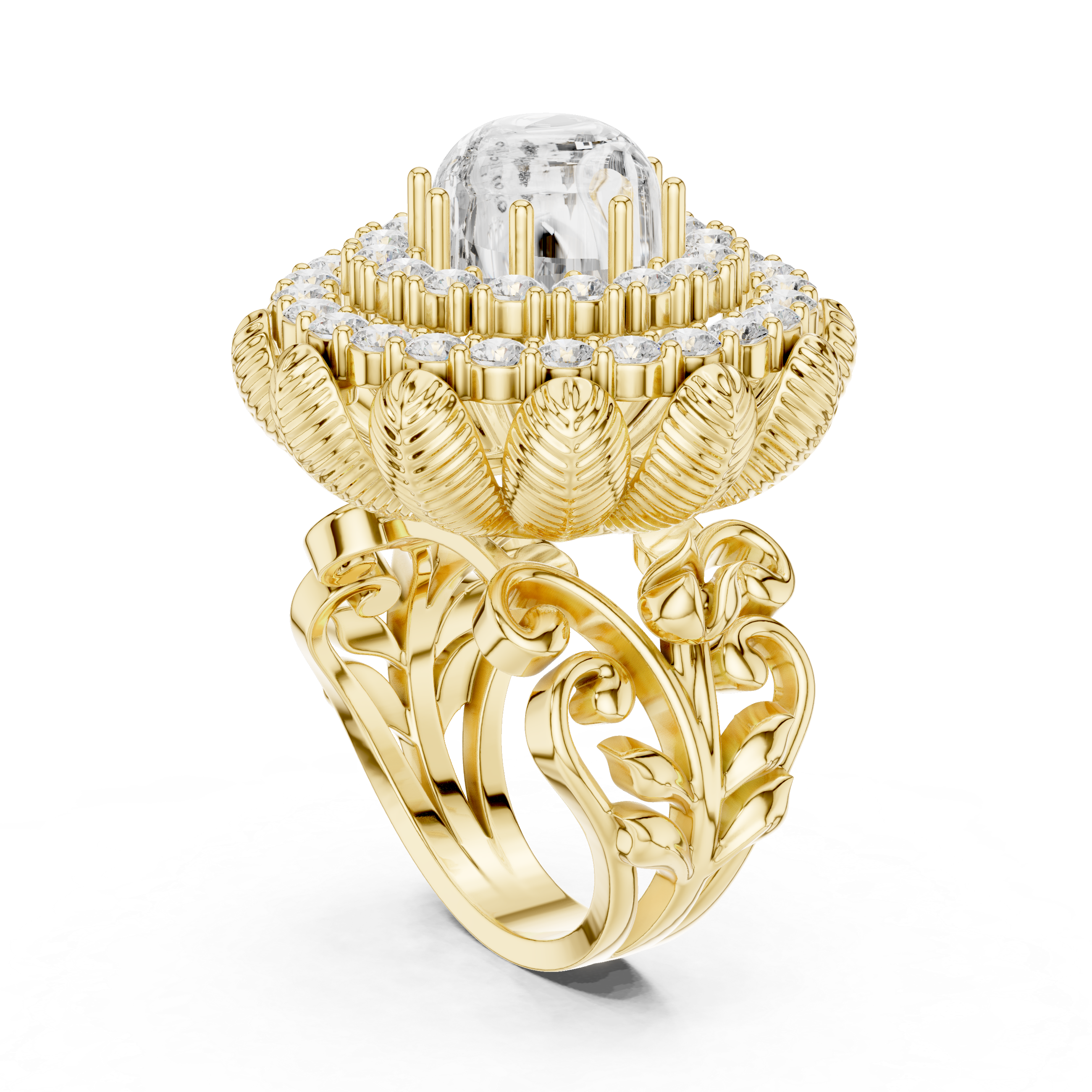 Bespoke Open Cuff Contemporary Lab Grown Diamond Ring