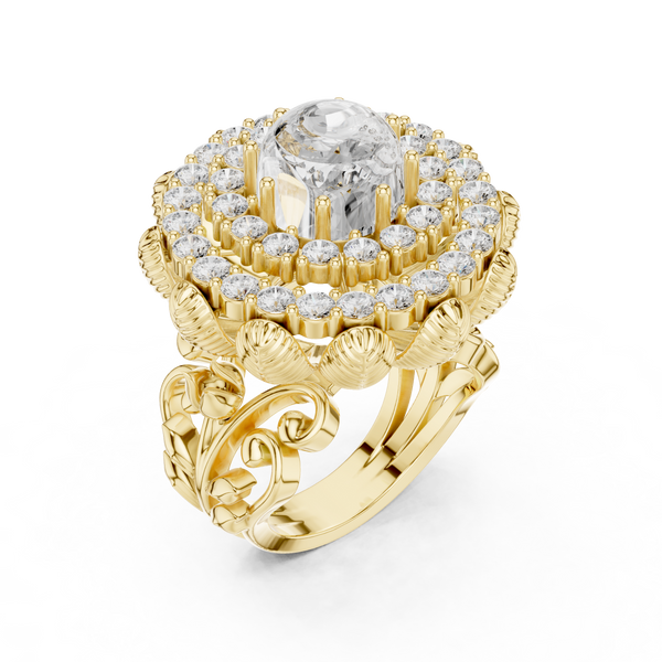 Bespoke Open Cuff Contemporary Lab Grown Diamond Ring