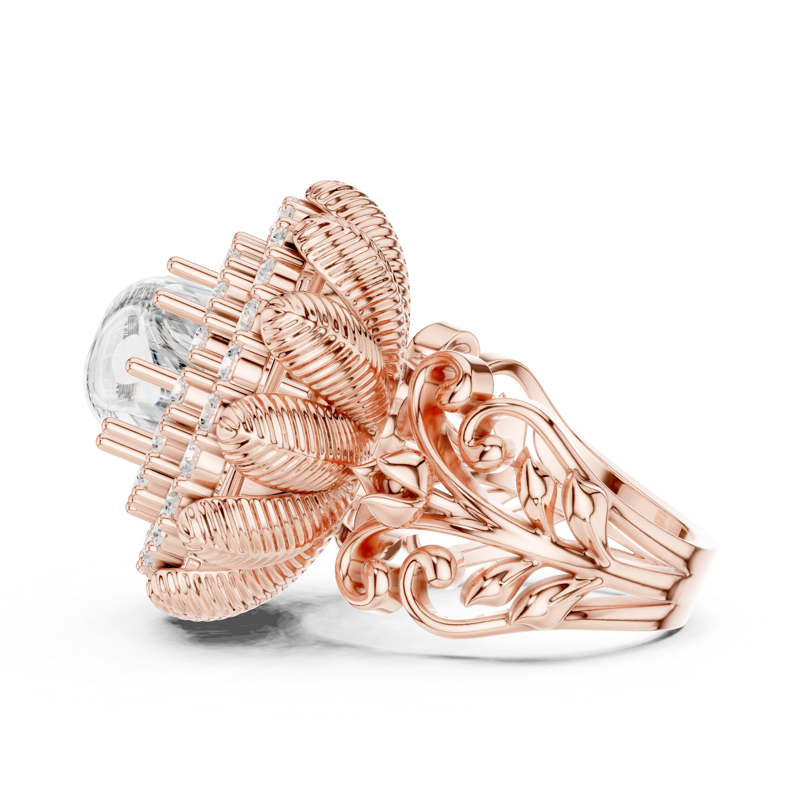 Bespoke Open Cuff Contemporary Lab Grown Diamond Ring