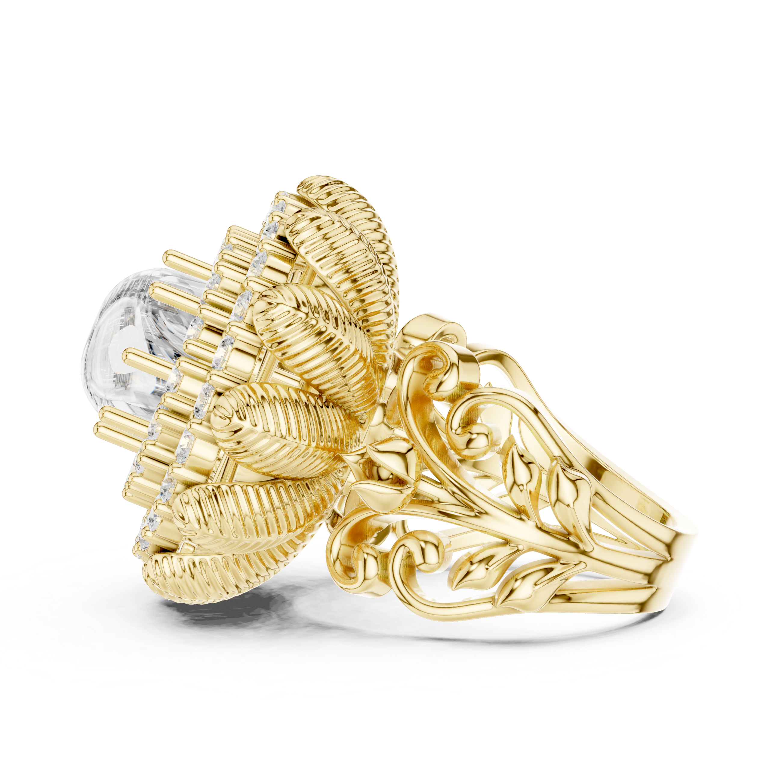 Bespoke Open Cuff Contemporary Lab Grown Diamond Ring