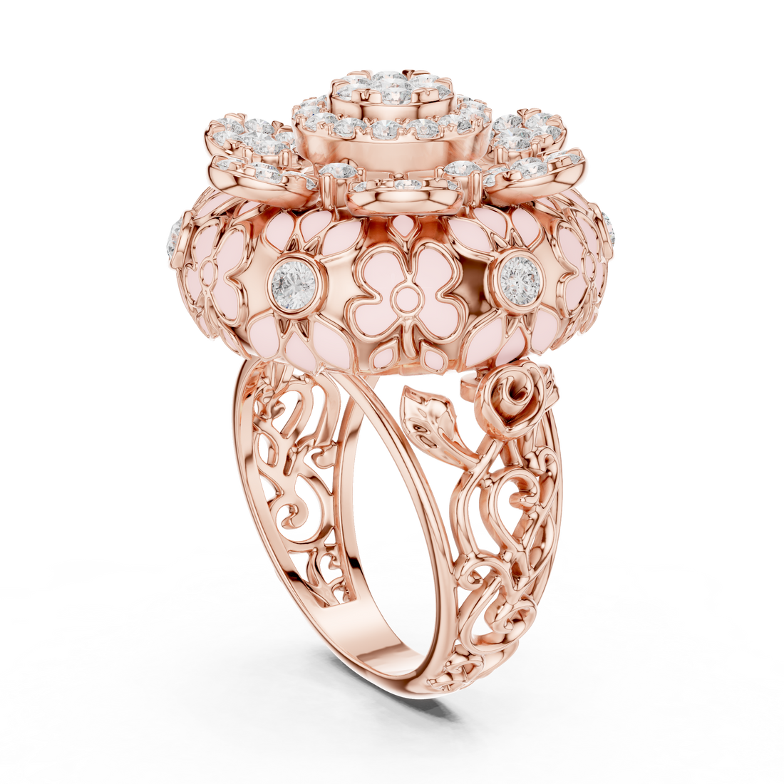 Ebony Petal Lab Grown Diamond Ring