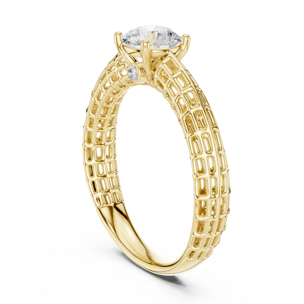 Bronze Petal Lab Grown Diamond Ring