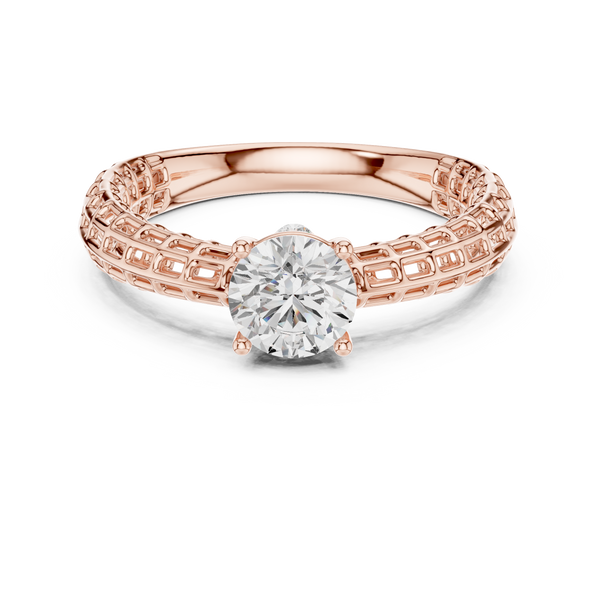 Bronze Petal Lab Grown Diamond Ring