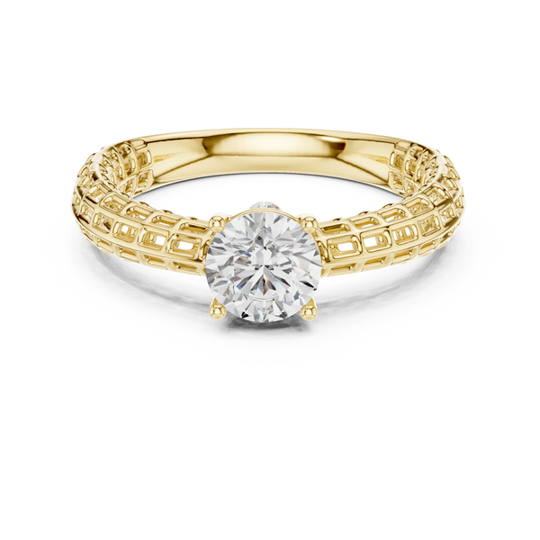 Bronze Petal Lab Grown Diamond Ring