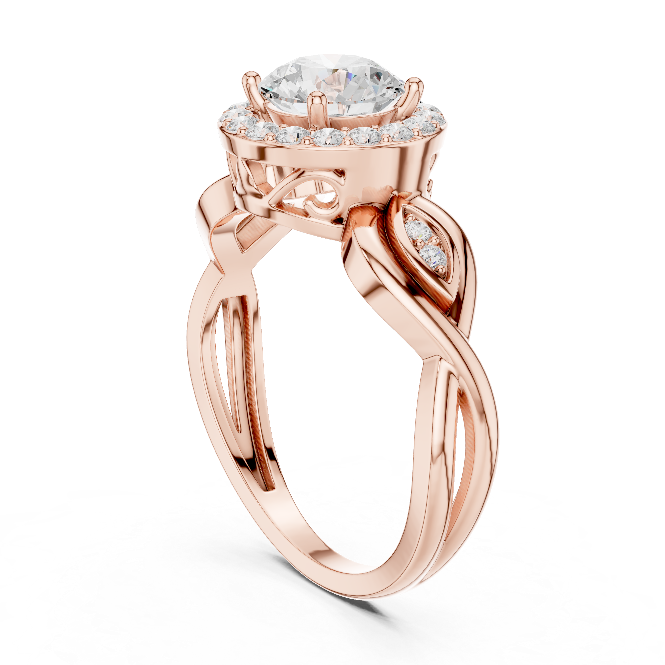 Quartz Blossom Lab Grown Diamond Ring