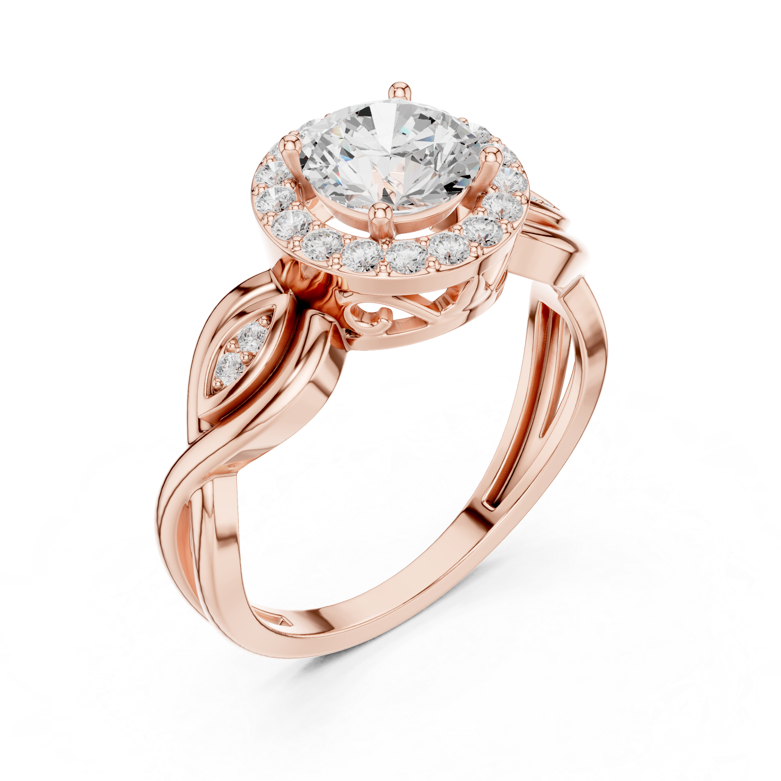 Quartz Blossom Lab Grown Diamond Ring