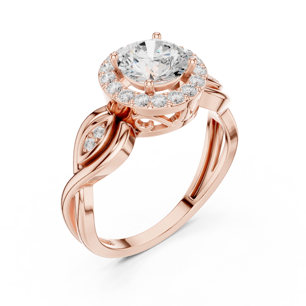 Quartz Blossom Lab Grown Diamond Ring