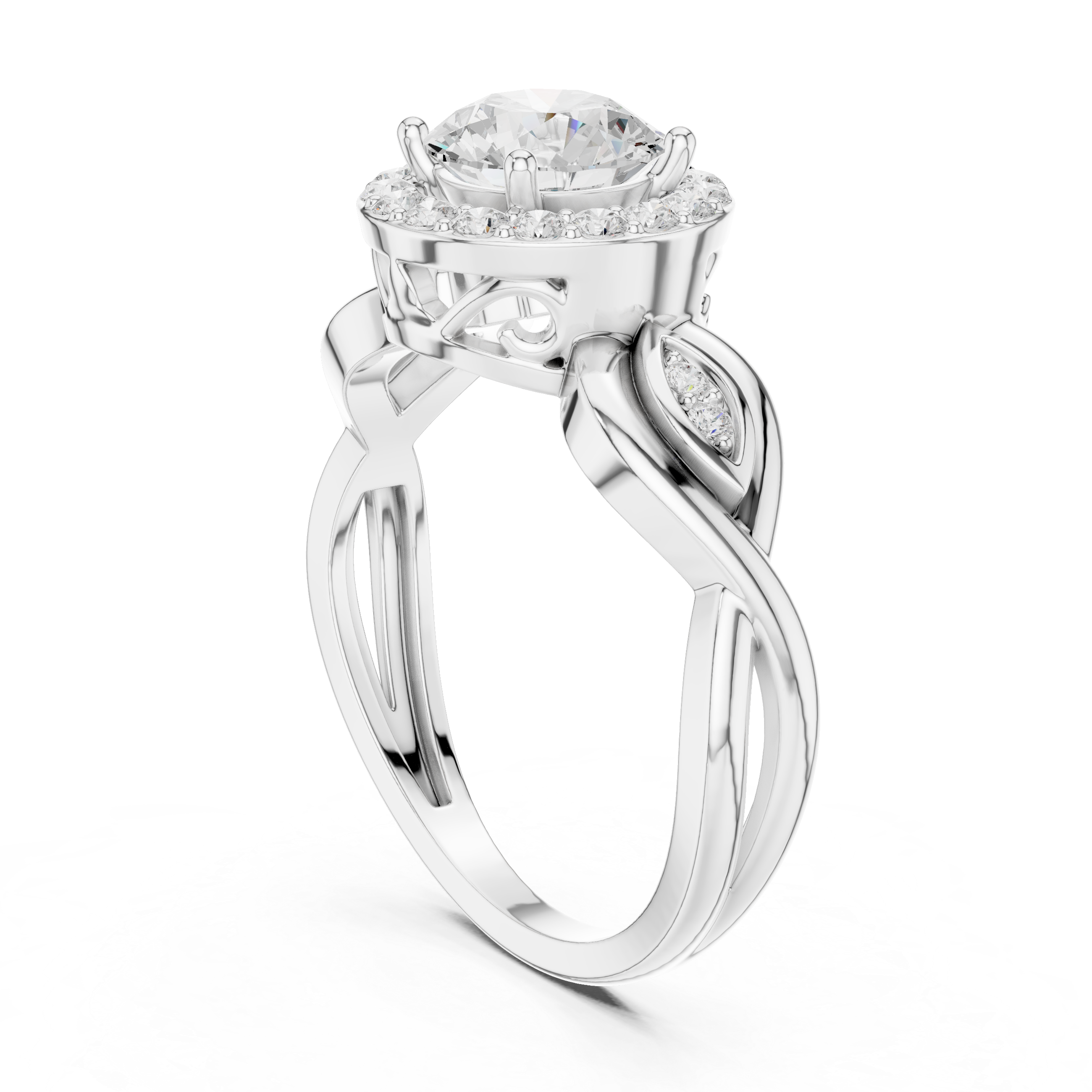 Quartz Blossom Lab Grown Diamond Ring