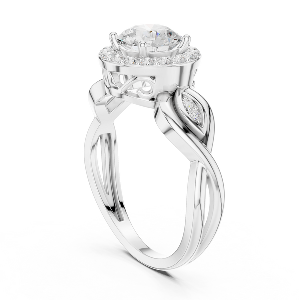 Quartz Blossom Lab Grown Diamond Ring