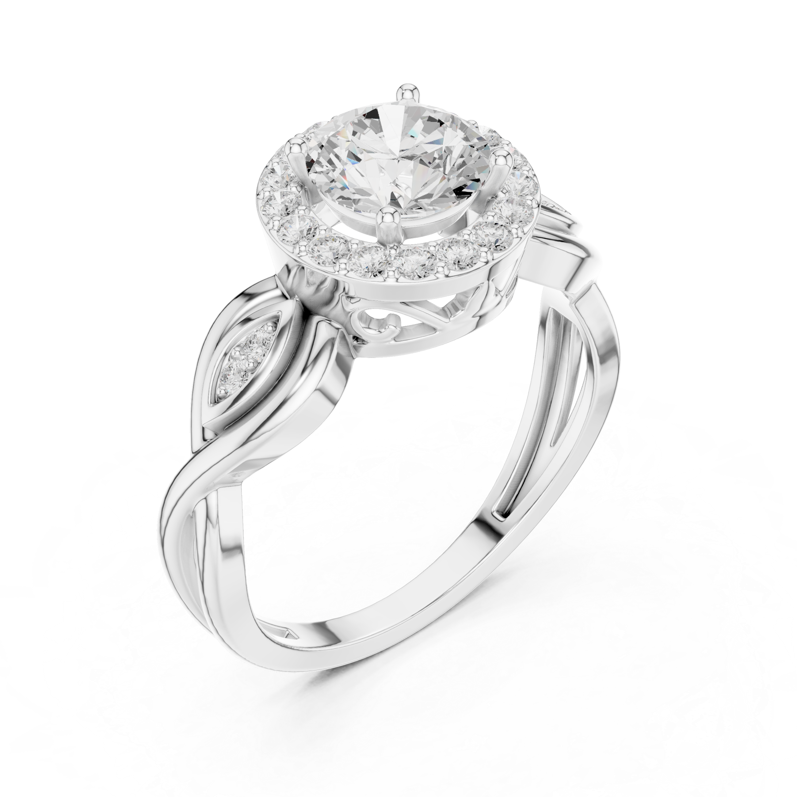 Quartz Blossom Lab Grown Diamond Ring