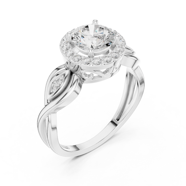 Quartz Blossom Lab Grown Diamond Ring