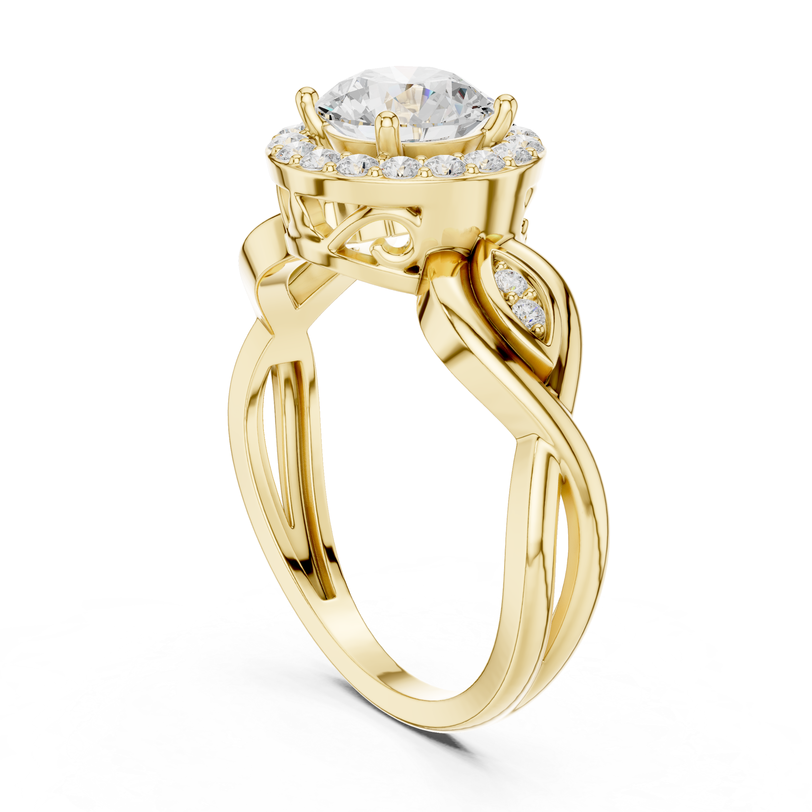 Quartz Blossom Lab Grown Diamond Ring