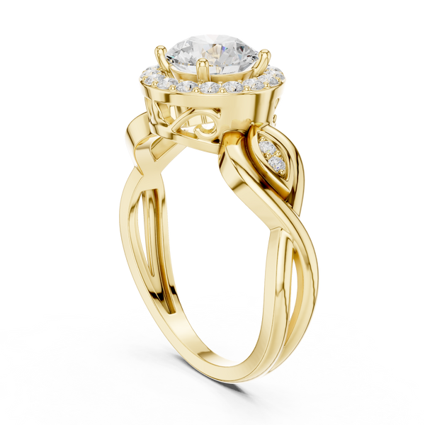 Quartz Blossom Lab Grown Diamond Ring