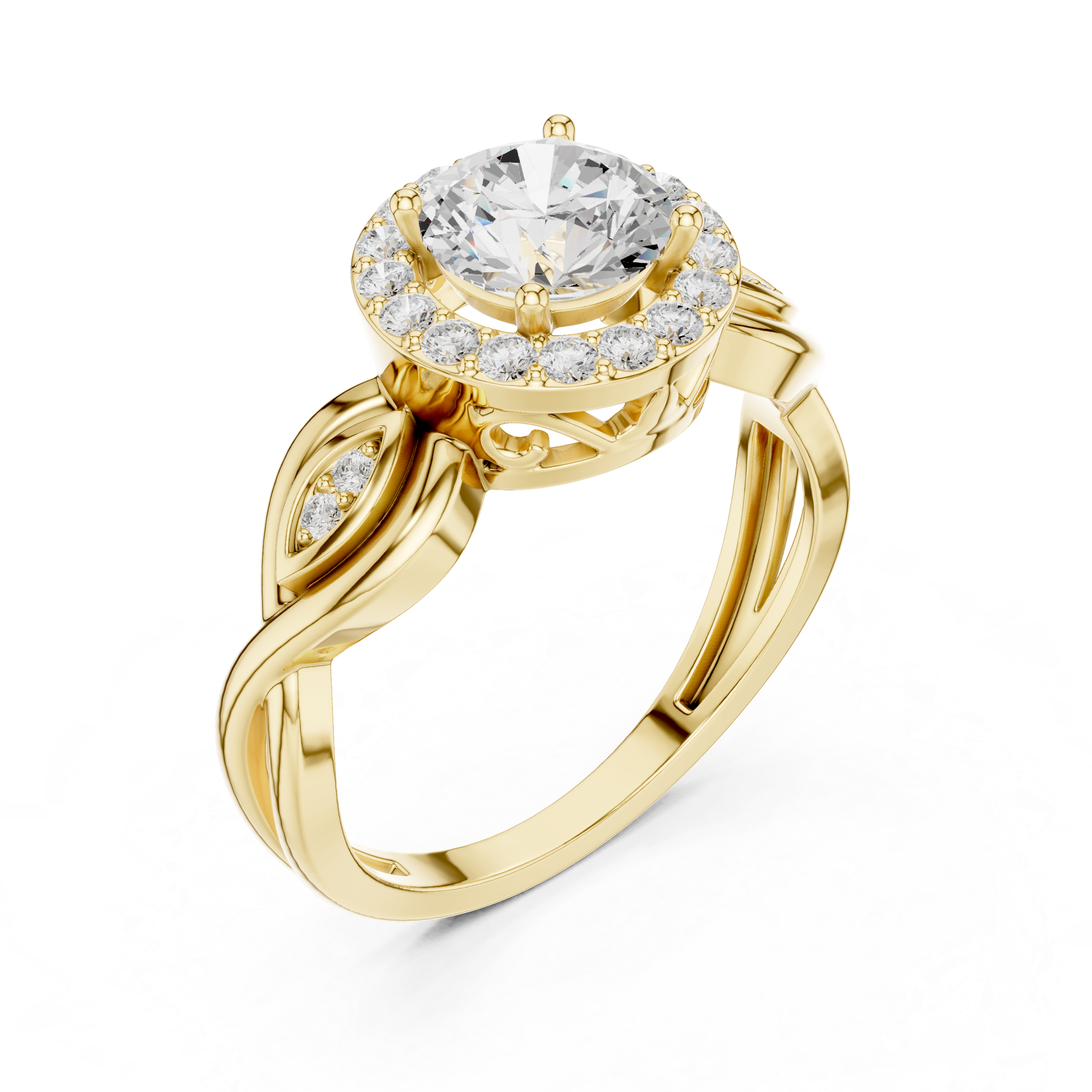 Quartz Blossom Lab Grown Diamond Ring