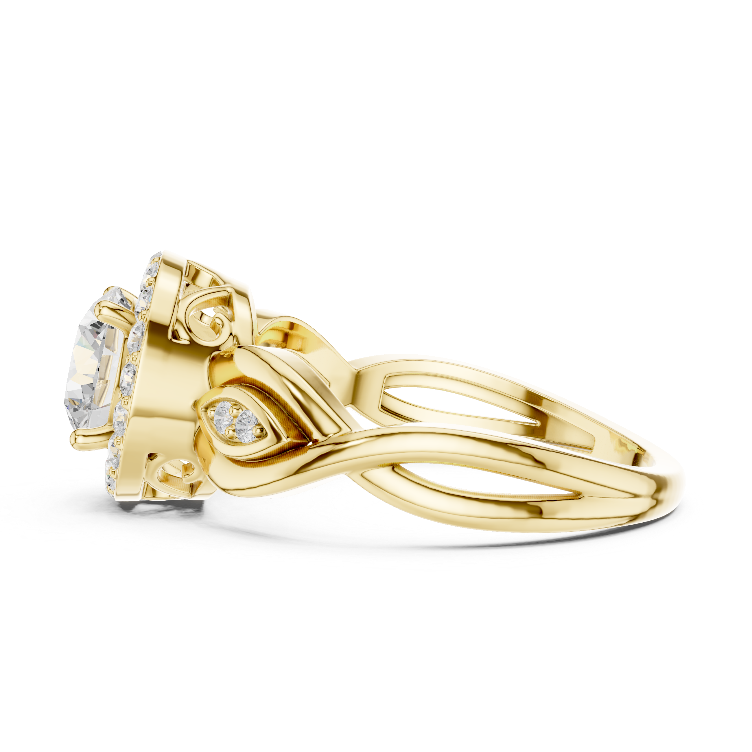 Quartz Blossom Lab Grown Diamond Ring