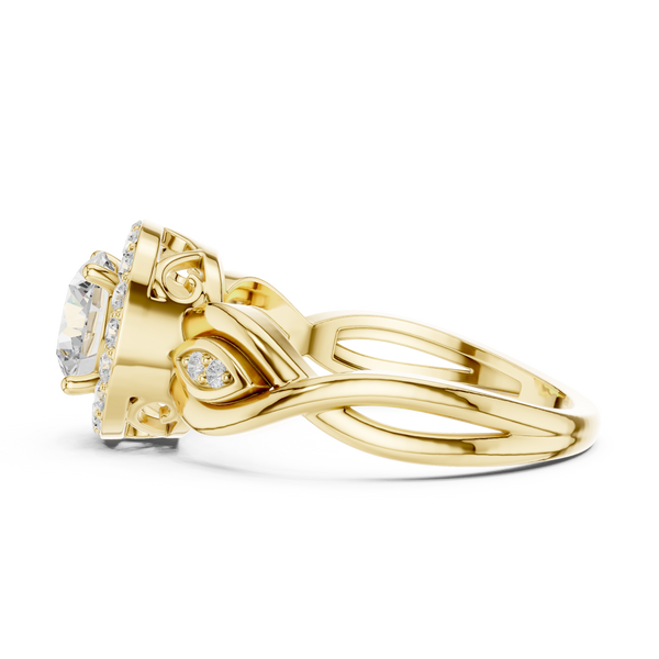 Quartz Blossom Lab Grown Diamond Ring