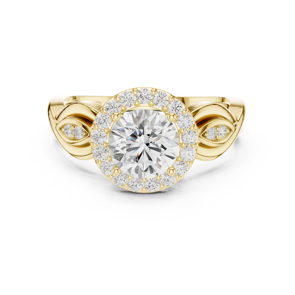 Quartz Blossom Lab Grown Diamond Ring