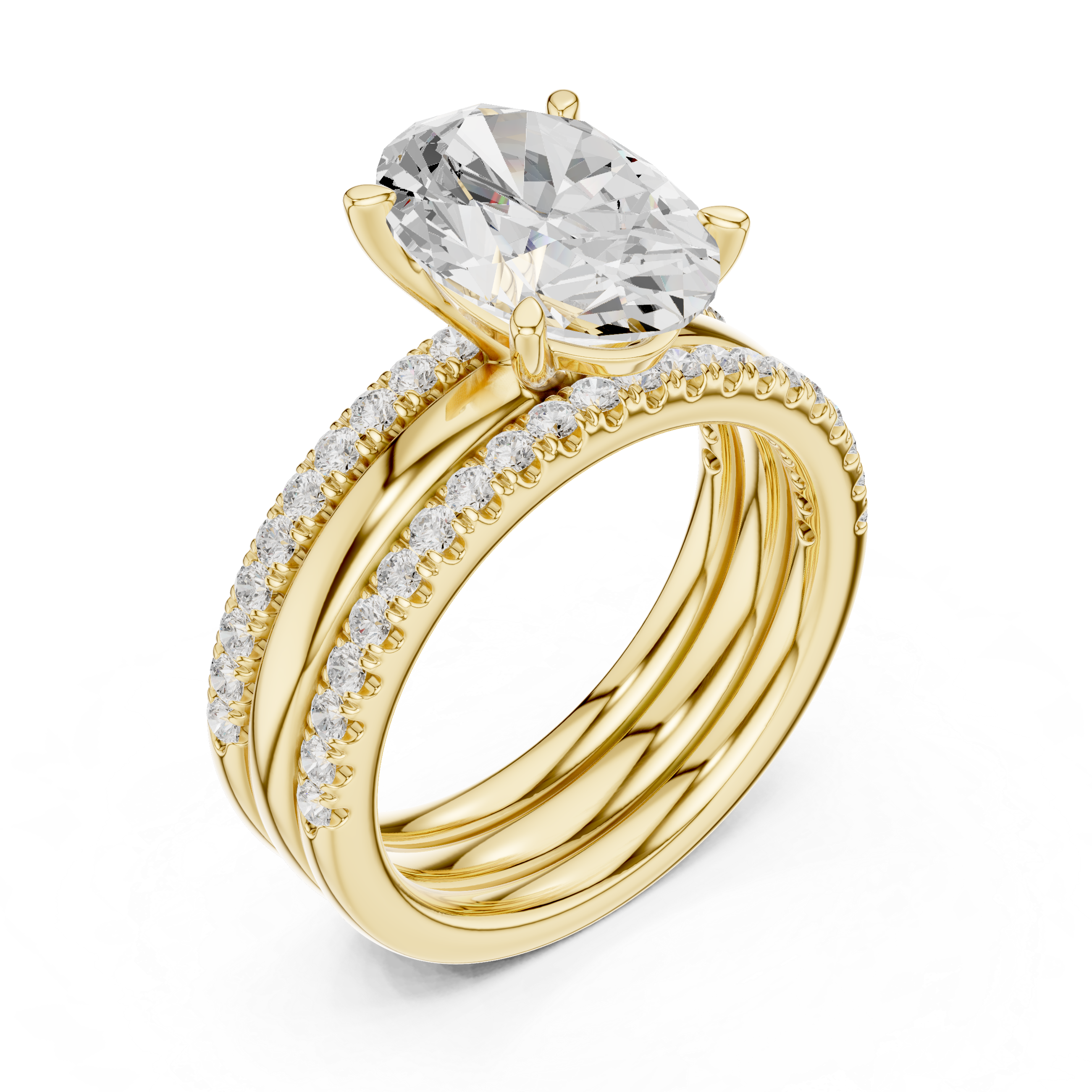 Golden Petal Lab Grown Diamond Ring