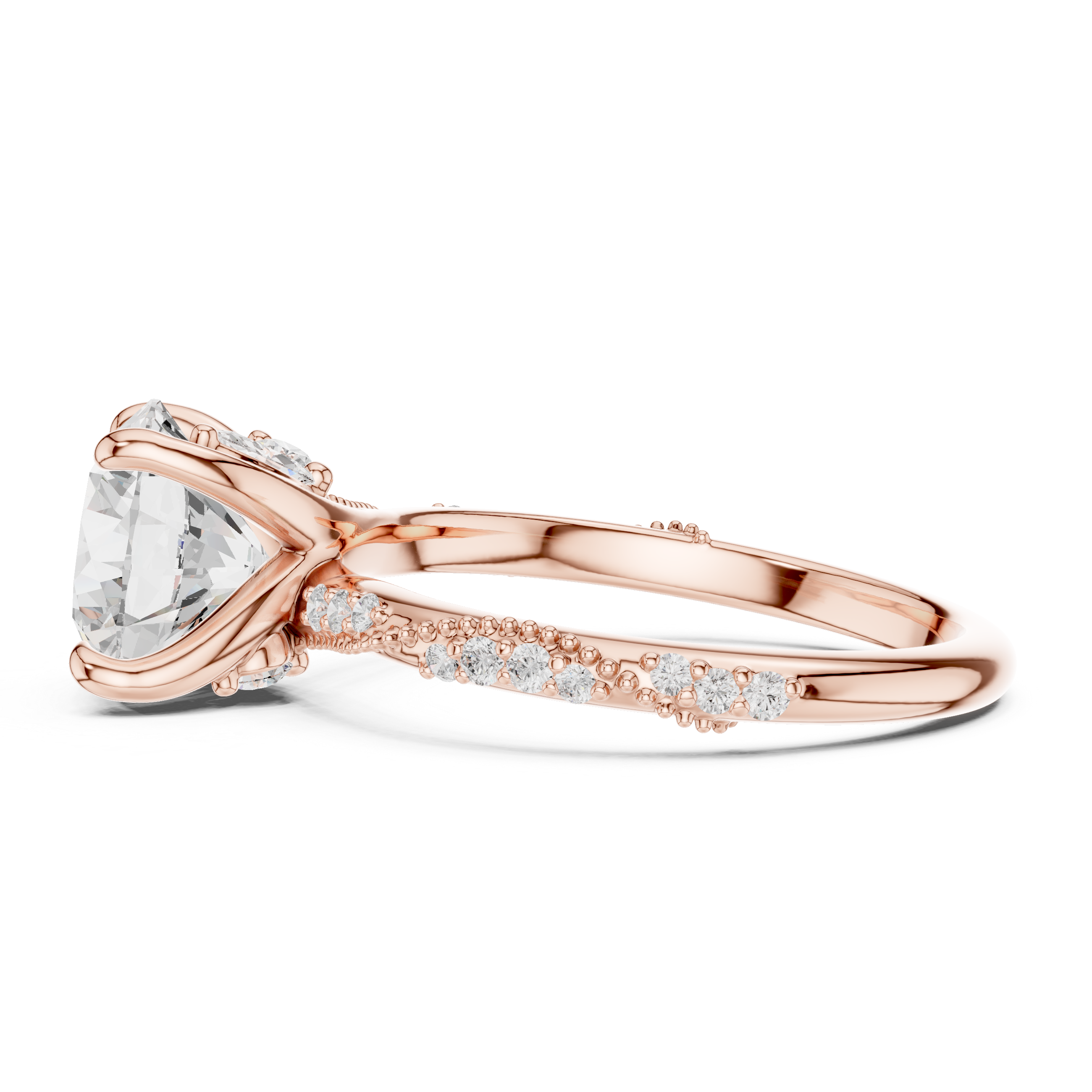 Luminous Marquise Round Diamond Lab Grown Diamond Ring