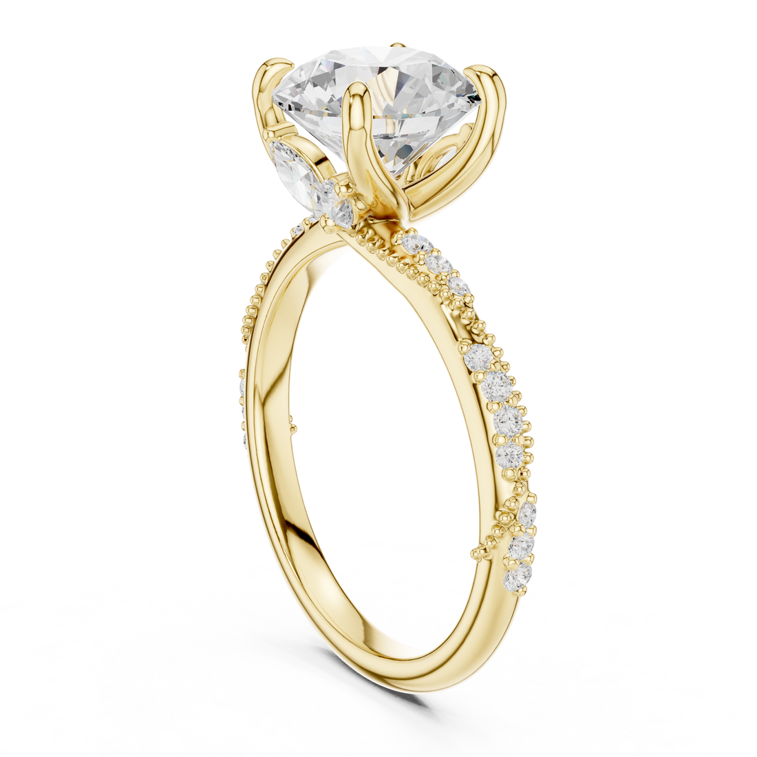 Luminous Marquise Round Diamond Lab Grown Diamond Ring
