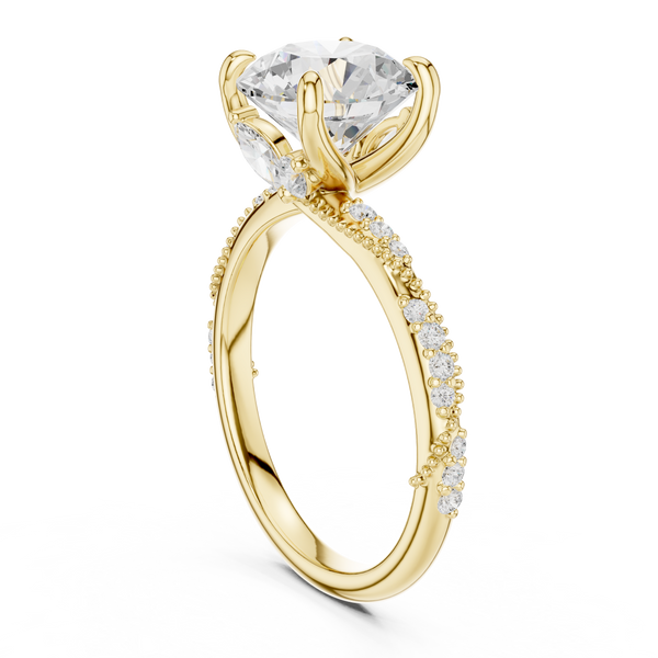 Luminous Marquise Round Diamond Lab Grown Diamond Ring