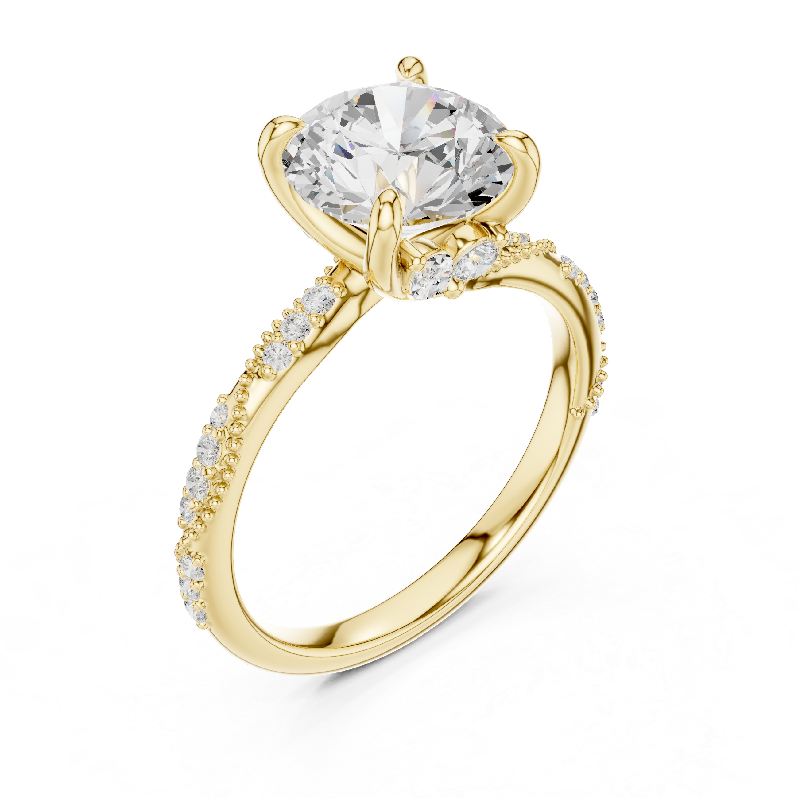 Luminous Marquise Round Diamond Lab Grown Diamond Ring