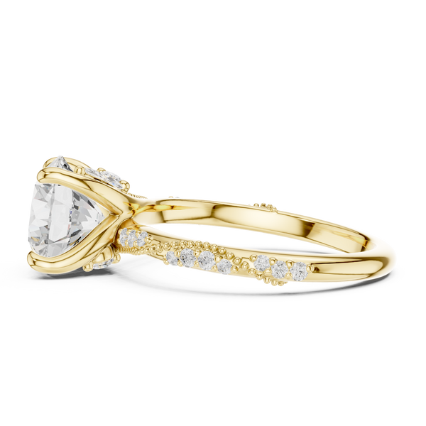 Luminous Marquise Round Diamond Lab Grown Diamond Ring