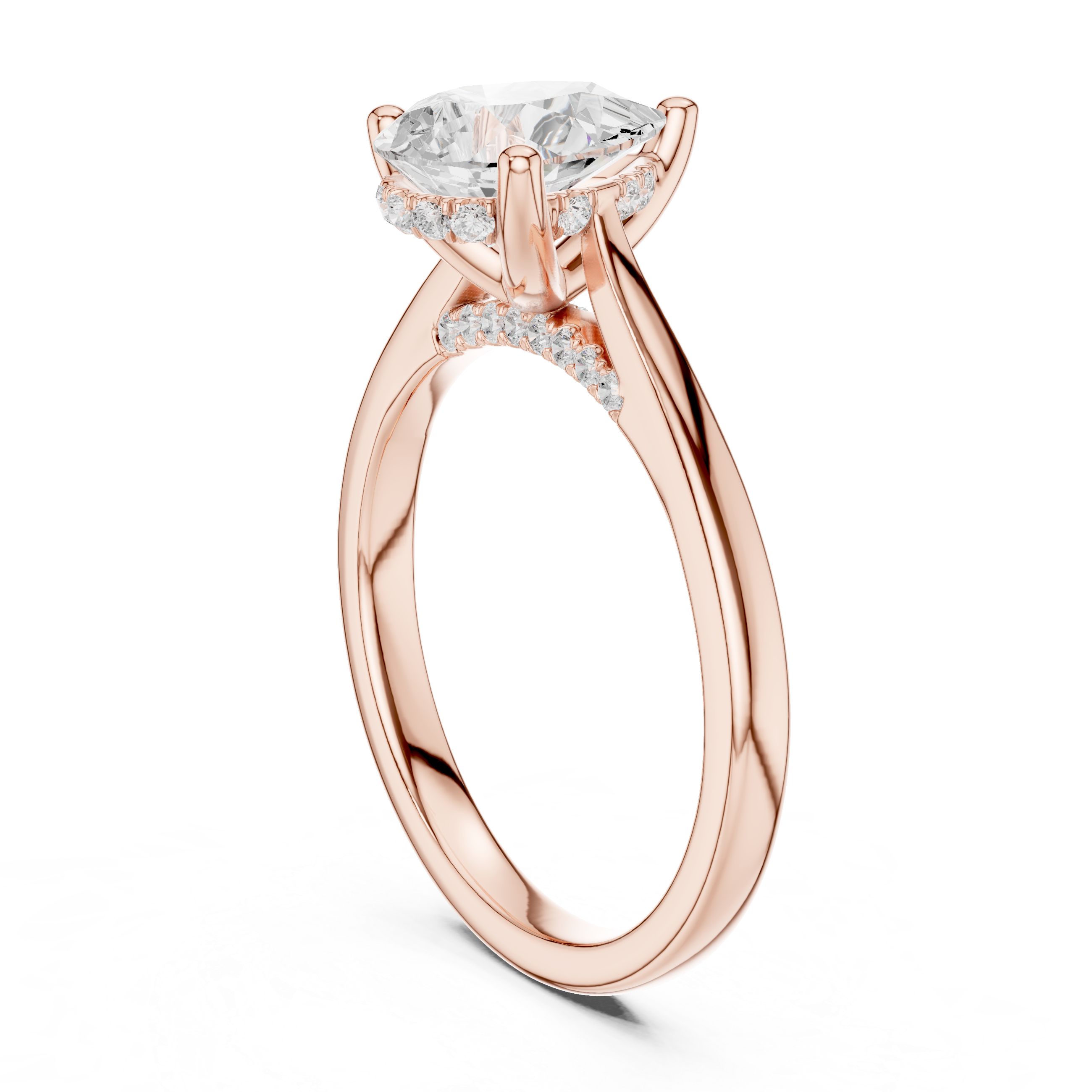 1.2 ct Pear Diamond Lab Grown Diamond Ring With Round Accents