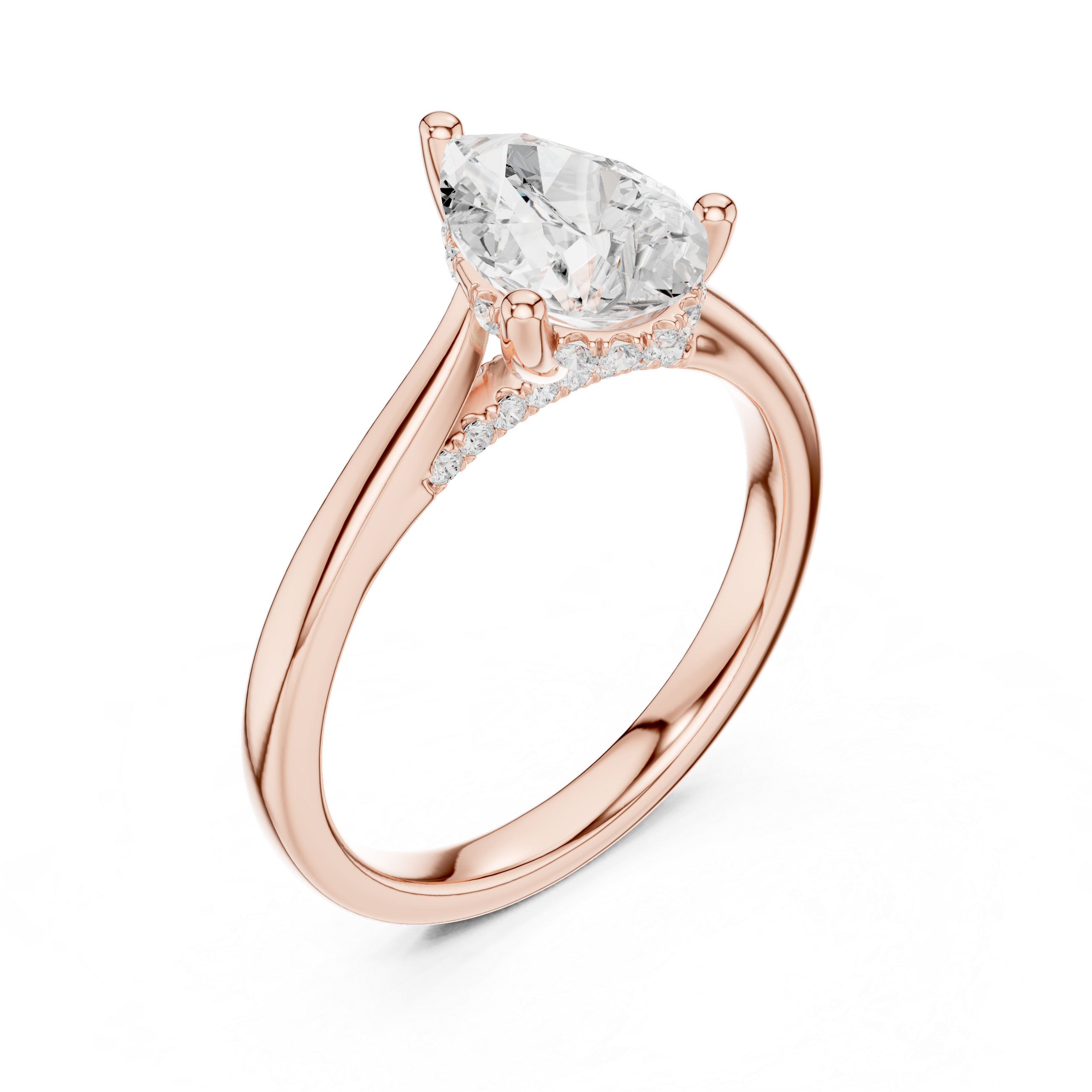 1.2 ct Pear Diamond Lab Grown Diamond Ring With Round Accents