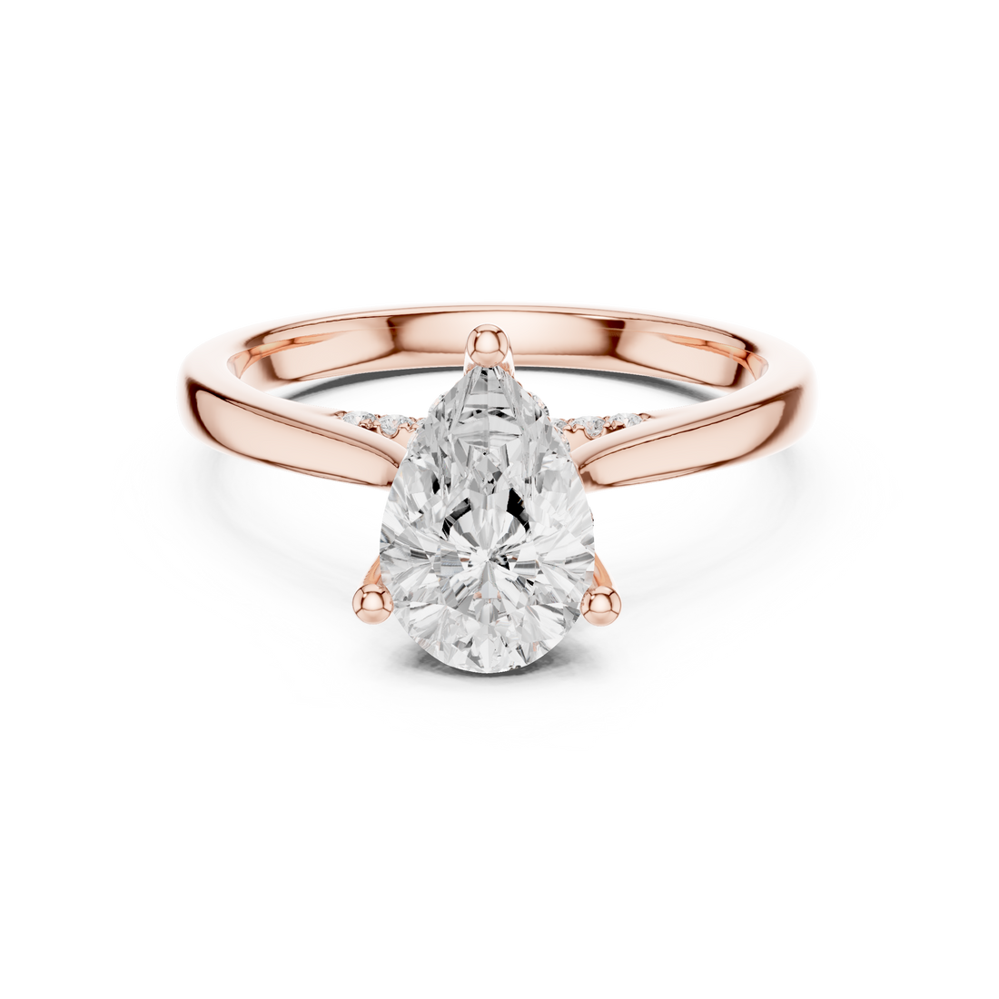 1.2 ct Pear Diamond Lab Grown Diamond Ring With Round Accents
