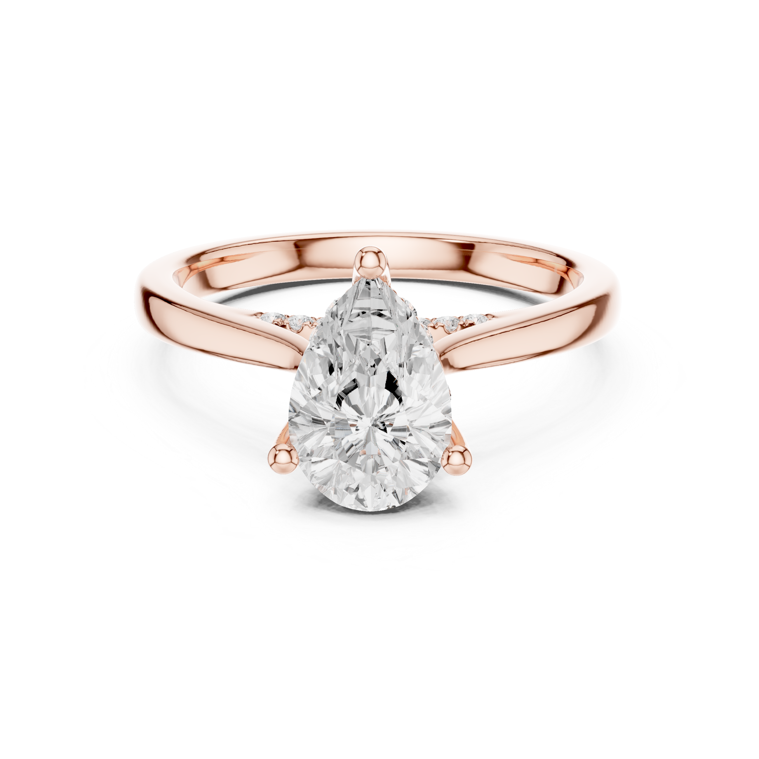 1.2 ct Pear Diamond Lab Grown Diamond Ring With Round Accents