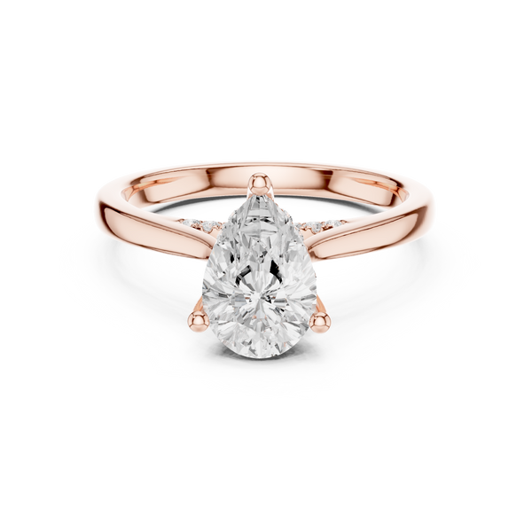 1.2 ct Pear Diamond Lab Grown Diamond Ring With Round Accents