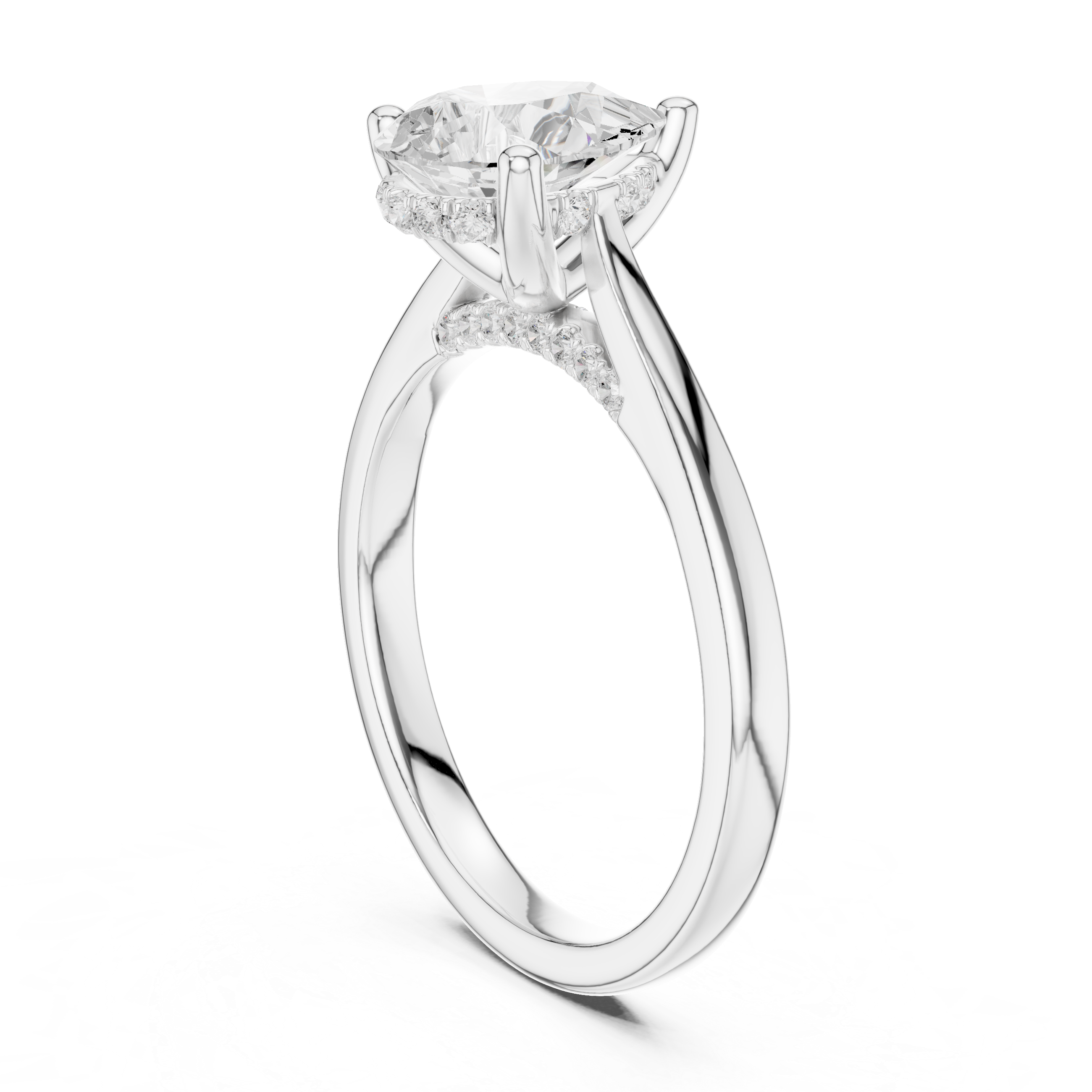 1.2 ct Pear Diamond Lab Grown Diamond Ring With Round Accents