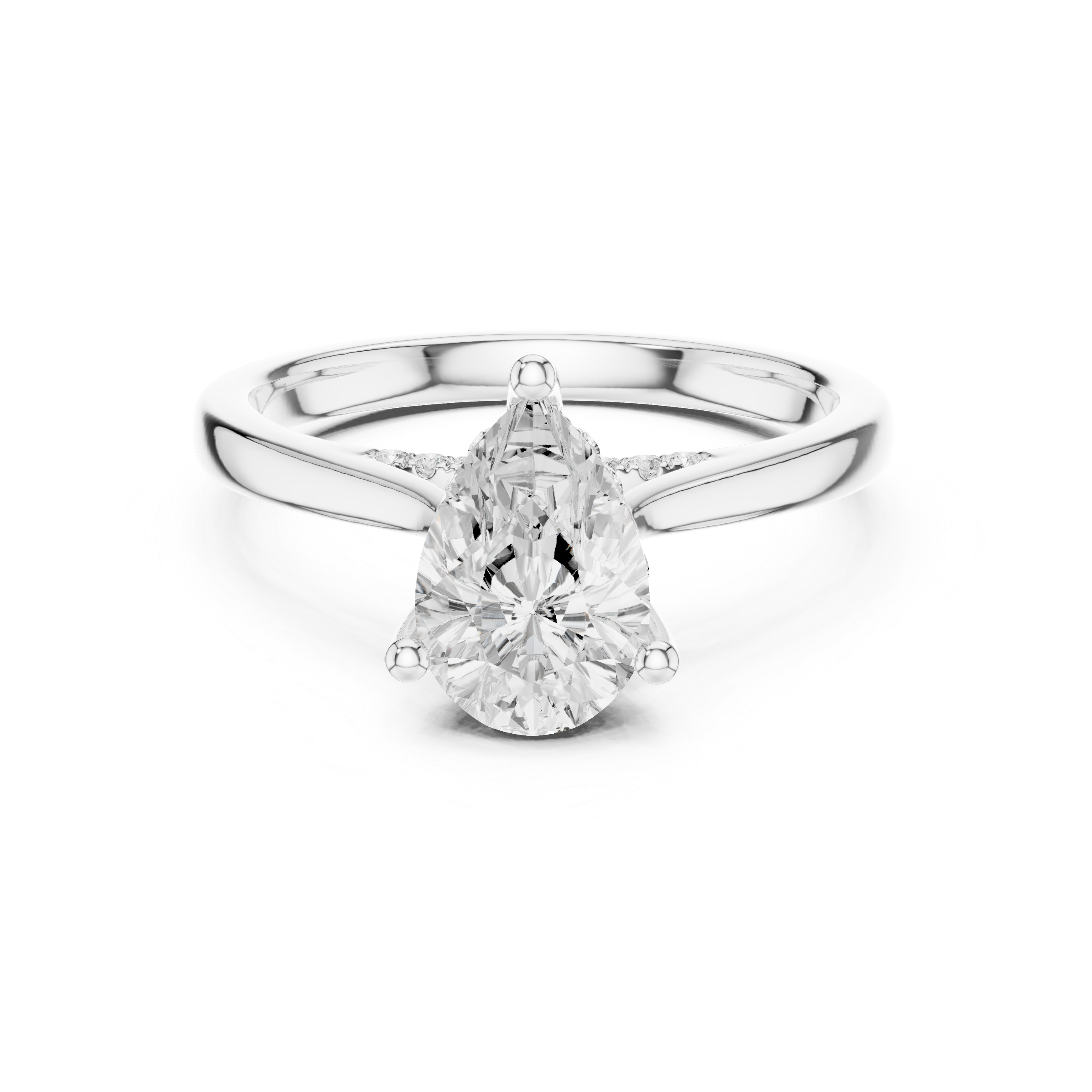 1.2 ct Pear Diamond Lab Grown Diamond Ring With Round Accents