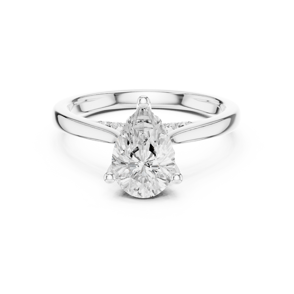 1.2 ct Pear Diamond Lab Grown Diamond Ring With Round Accents