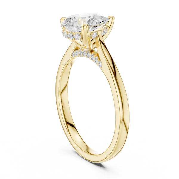 1.2 ct Pear Diamond Lab Grown Diamond Ring With Round Accents