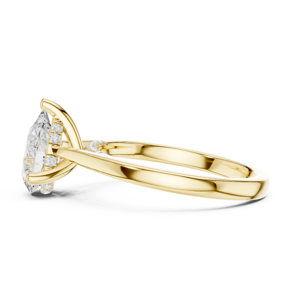 1.2 ct Pear Diamond Lab Grown Diamond Ring With Round Accents