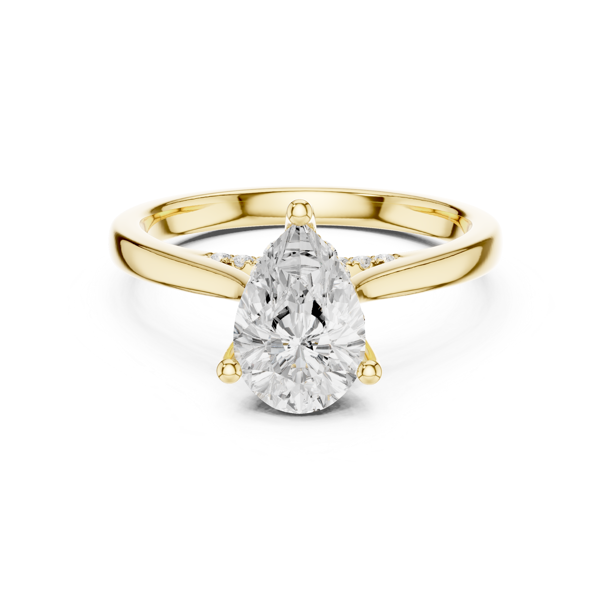1.2 ct Pear Diamond Lab Grown Diamond Ring With Round Accents