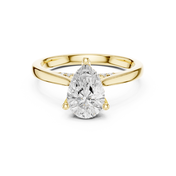 1.2 ct Pear Diamond Lab Grown Diamond Ring With Round Accents
