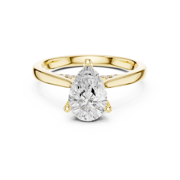 1.2 ct Pear Diamond Lab Grown Diamond Ring With Round Accents