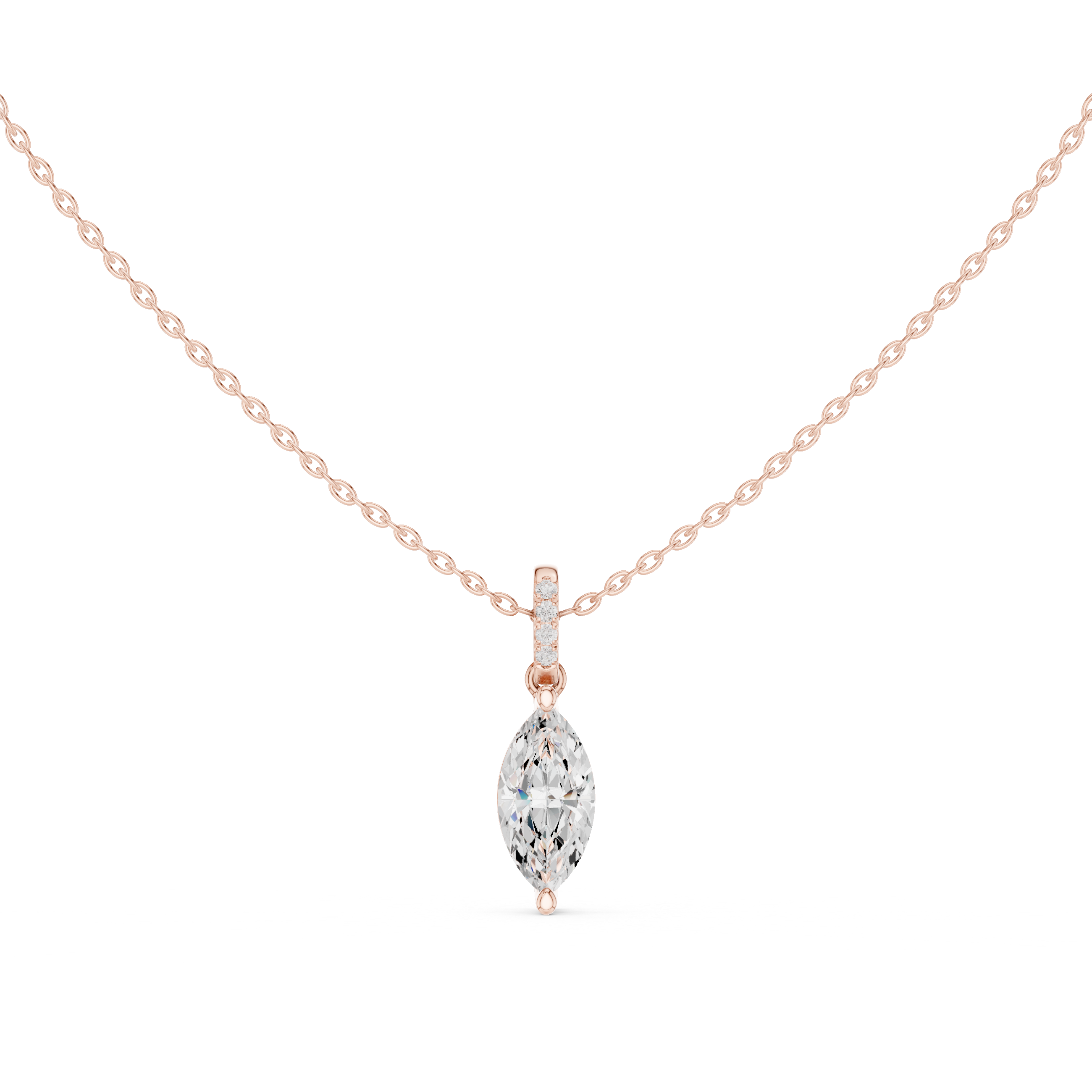 1.5 ct Marquise Lab Grown Diamond Ring with Round Accents