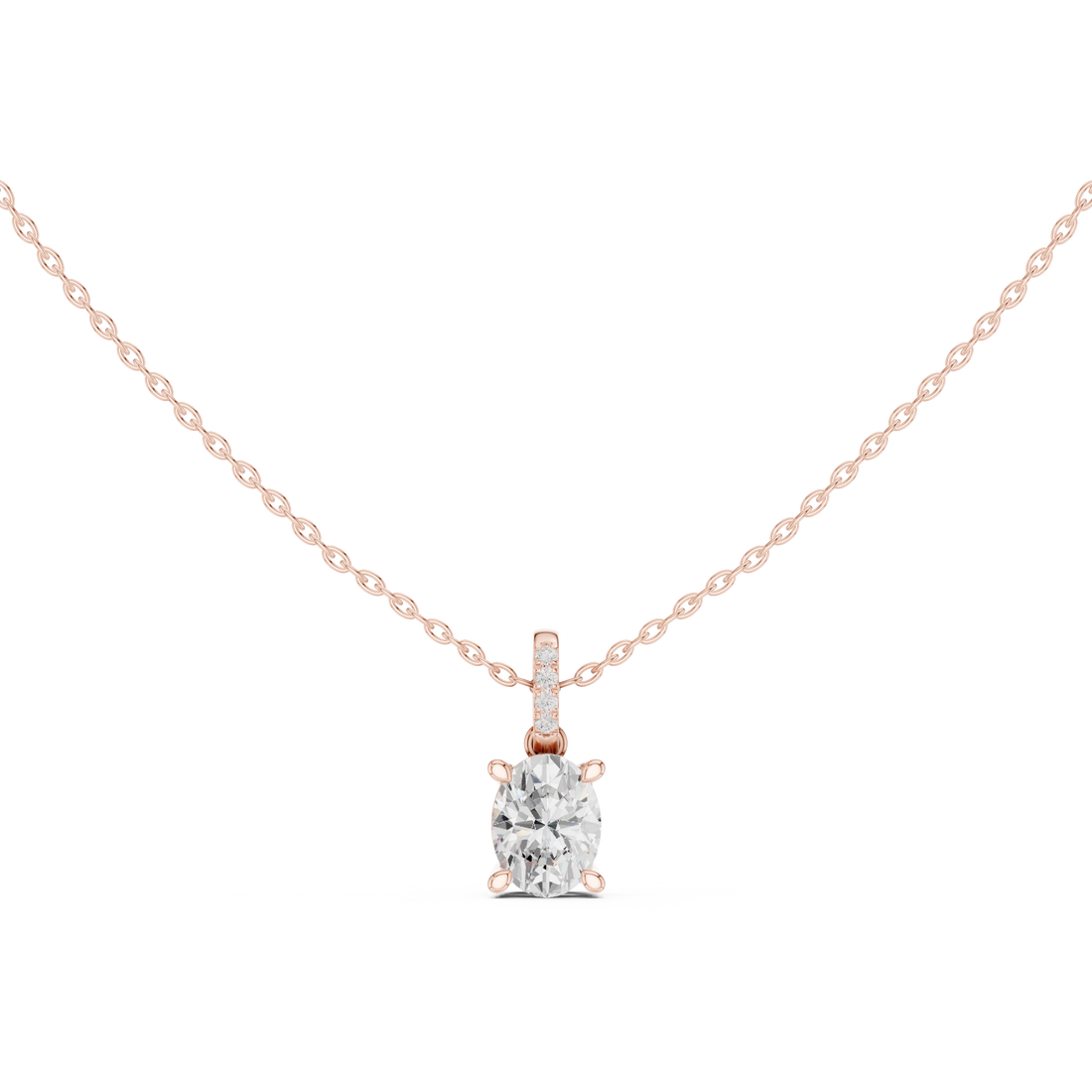 1.5 ct Oval Diamond Solitaire & Round Lab Grown Diamond Ring