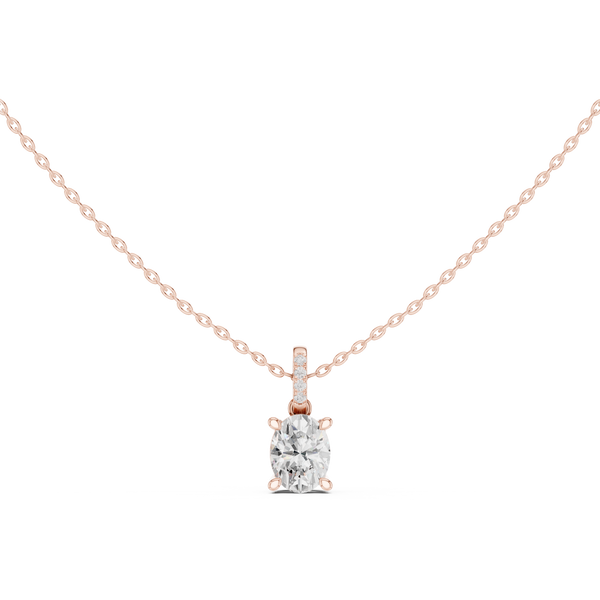 1.5 ct Oval Diamond Solitaire & Round Lab Grown Diamond Ring