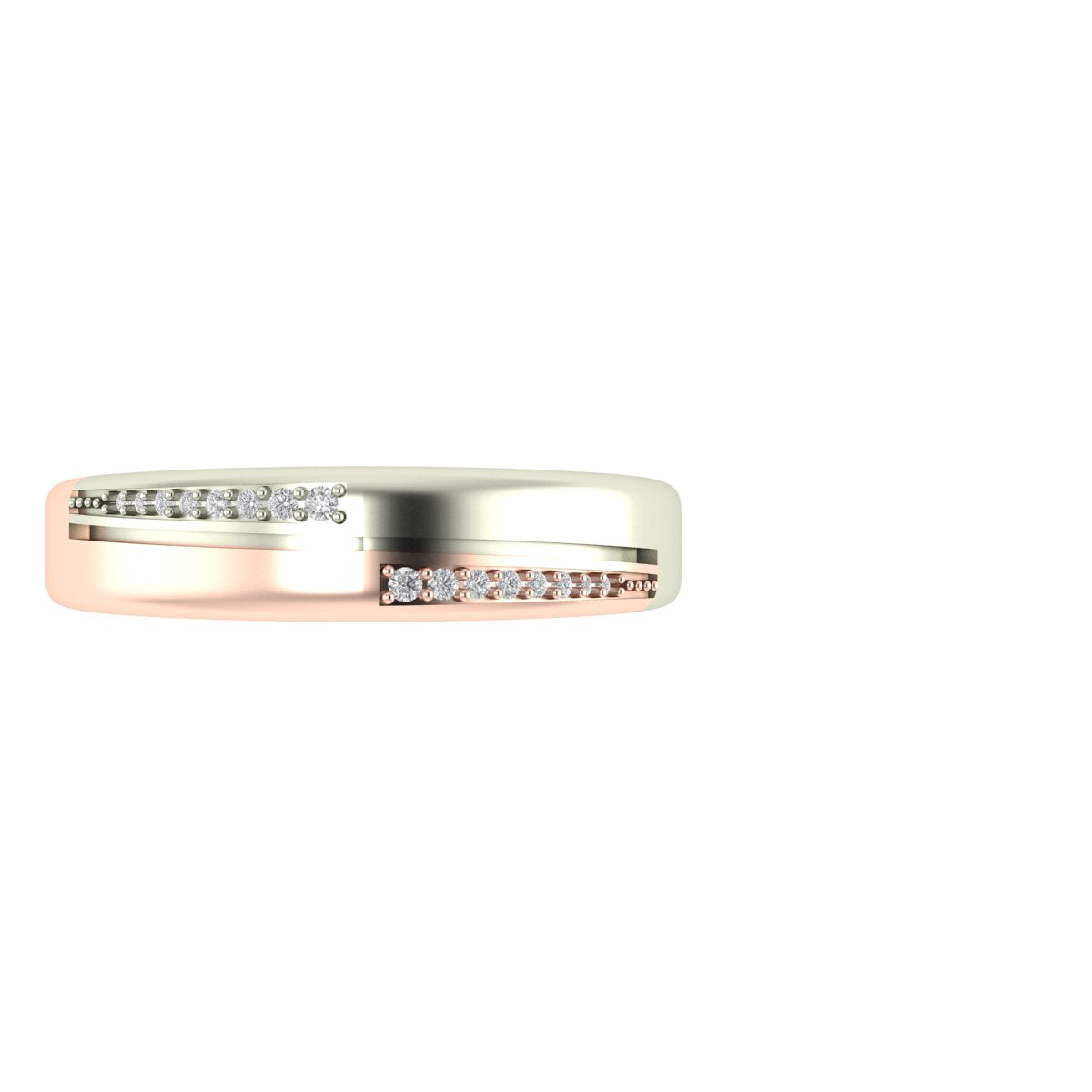 The DuoStream Lab Grown Diamond Contour Band